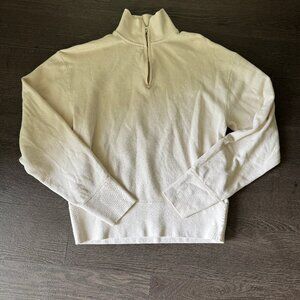 REDONE RE/DONE HALF ZIP WHITE OFF WHITE SIZE XS
